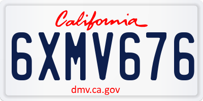 CA license plate 6XMV676