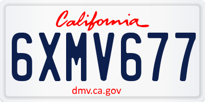 CA license plate 6XMV677