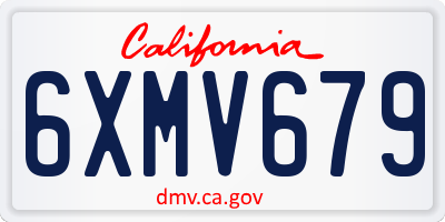 CA license plate 6XMV679