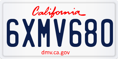 CA license plate 6XMV680