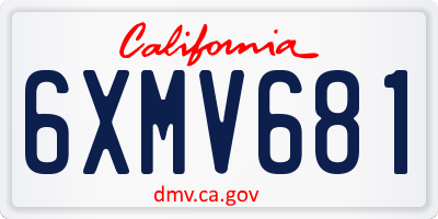 CA license plate 6XMV681