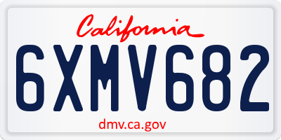 CA license plate 6XMV682