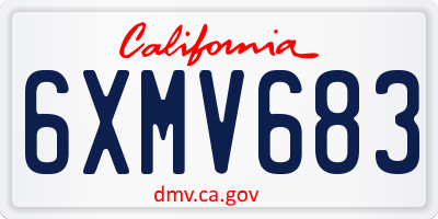 CA license plate 6XMV683