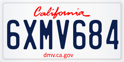 CA license plate 6XMV684