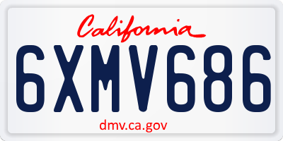CA license plate 6XMV686