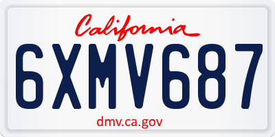 CA license plate 6XMV687