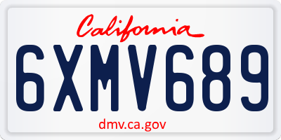 CA license plate 6XMV689