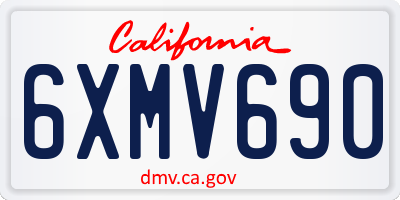 CA license plate 6XMV690