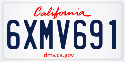CA license plate 6XMV691