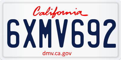 CA license plate 6XMV692