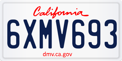 CA license plate 6XMV693