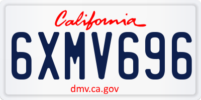 CA license plate 6XMV696