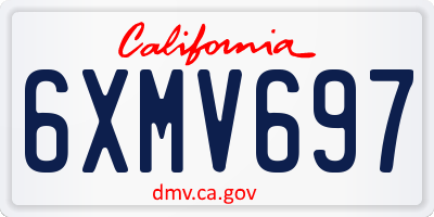 CA license plate 6XMV697