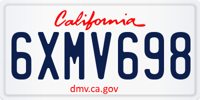 CA license plate 6XMV698
