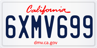 CA license plate 6XMV699
