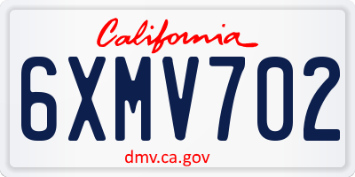 CA license plate 6XMV702