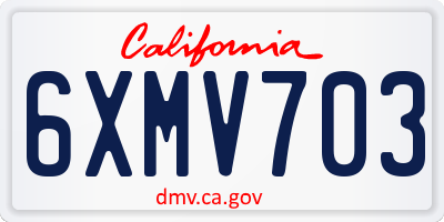 CA license plate 6XMV703