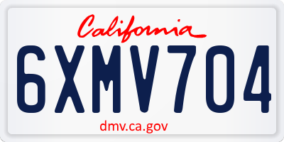 CA license plate 6XMV704