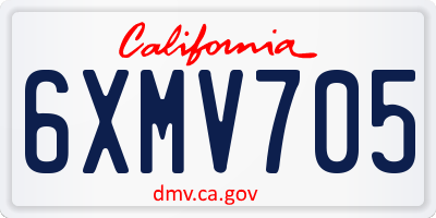CA license plate 6XMV705