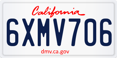 CA license plate 6XMV706
