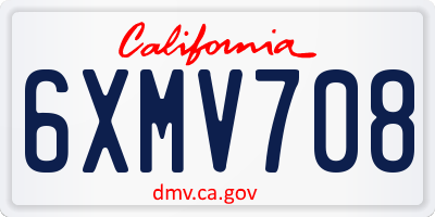 CA license plate 6XMV708