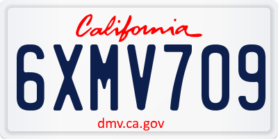 CA license plate 6XMV709
