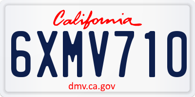 CA license plate 6XMV710