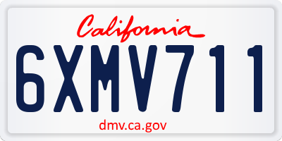 CA license plate 6XMV711