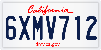 CA license plate 6XMV712
