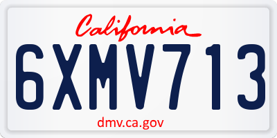CA license plate 6XMV713