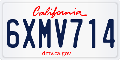 CA license plate 6XMV714