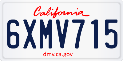 CA license plate 6XMV715