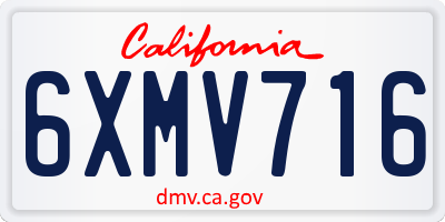 CA license plate 6XMV716