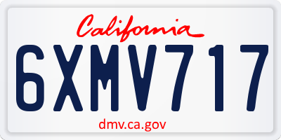 CA license plate 6XMV717