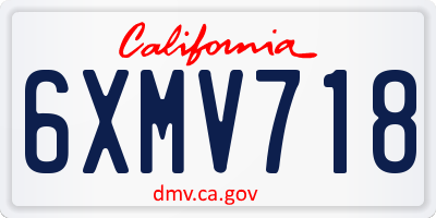 CA license plate 6XMV718