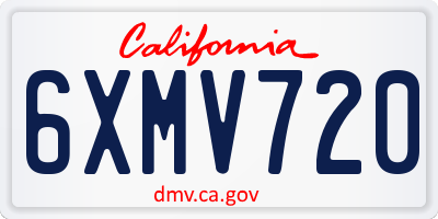 CA license plate 6XMV720