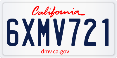 CA license plate 6XMV721
