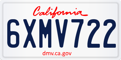 CA license plate 6XMV722