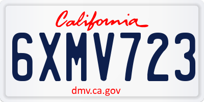 CA license plate 6XMV723
