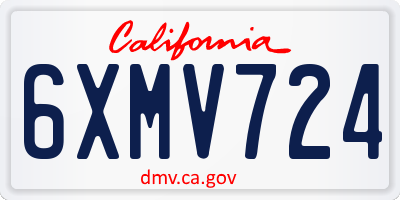 CA license plate 6XMV724