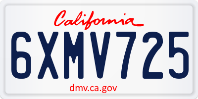 CA license plate 6XMV725