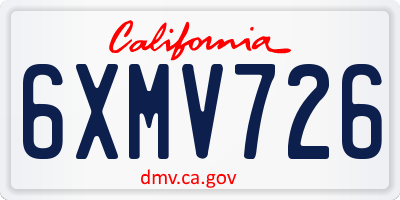 CA license plate 6XMV726