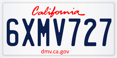 CA license plate 6XMV727