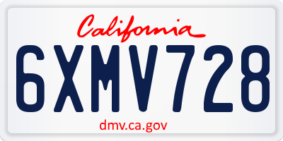 CA license plate 6XMV728