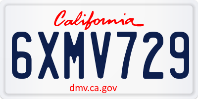 CA license plate 6XMV729
