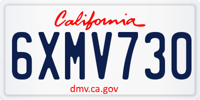 CA license plate 6XMV730