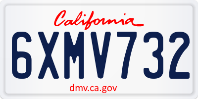 CA license plate 6XMV732