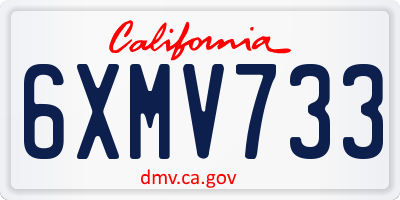 CA license plate 6XMV733