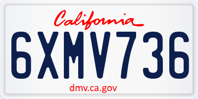 CA license plate 6XMV736