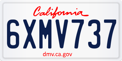 CA license plate 6XMV737